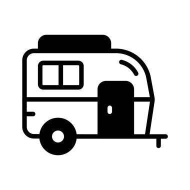 Gezgin kamp aracının iyi dizayn edilmiş sembolü