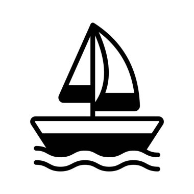 Beyaz yelkenlinin görsel olarak çekici simgesi