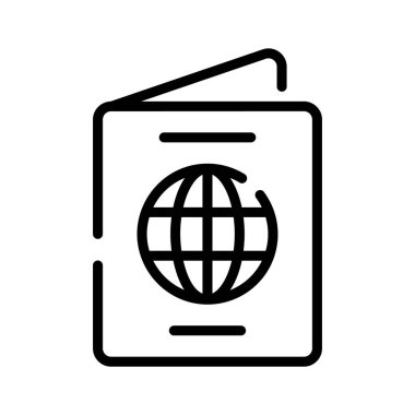 Damgalı pasaport belgesinin ana hatları simgesi