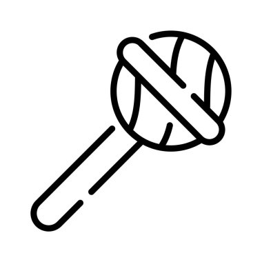 Tatlı yuvarlak lolipopun görsel olarak çekici taslak simgesi