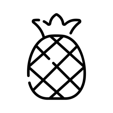 Olgun ananas meyvesinin büyüleyici bir taslak simgesi