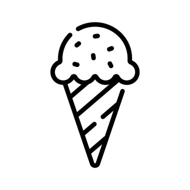 Meyveli dondurma külahının birinci sınıf doğrusal simgesi