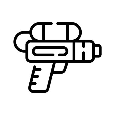 Plastik su tabancasının görsel olarak çekici taslak simgesi