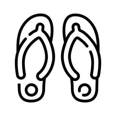 Lastik parmak arası terliklerin birinci sınıf doğrusal simgesi