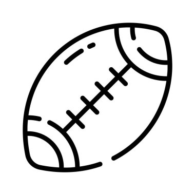 Ragbi topunun görsel olarak çekici dış hat simgesi