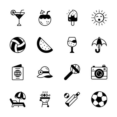 Yaz tatili simgelerinin bu kullanışlı destesini alın