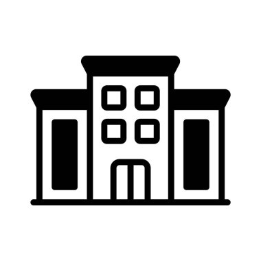 Dışarıdaki otel binasını gösteren birinci sınıf bir sembol.