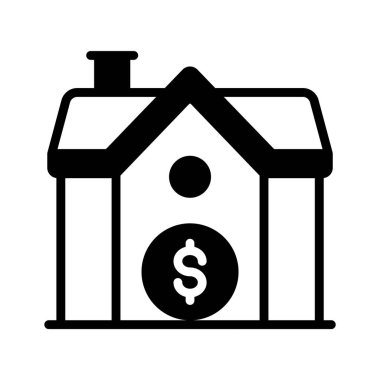 Ev fiyatını gösteren premium glyph biçimi simgesi