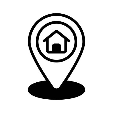 Mülkiyet konumunu gösteren premium glyph biçimi simgesi