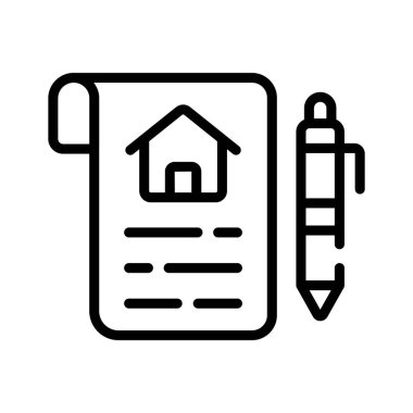 İmzalı mülkiyet sözleşmesi için büyüleyici bir doğrusal simge