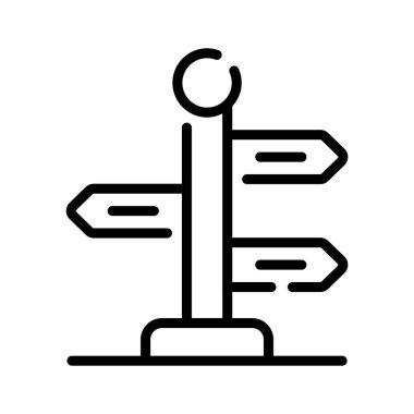 Mülkiyet için yön tahtasının doğrusal simgesi.