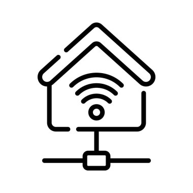 Akıllı ev otomasyon merkezini gösteren iyi hazırlanmış bir doğrusal simge