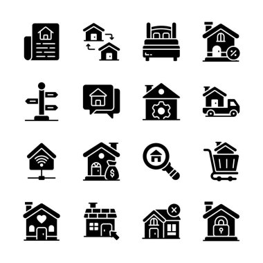 Şu muhteşem emlak hizmetleri yığınına bakın. Katı biçim simgeleri