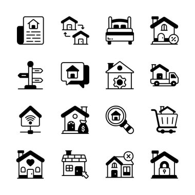 Şu muhteşem emlak hizmetleri yığınına bakın. Katı biçim simgeleri
