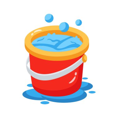 Çelik kovanın 3 boyutlu simgesini kullanmaya hazır