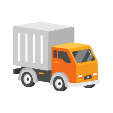 Kullanışlı 2D kargo kamyonu simgesi