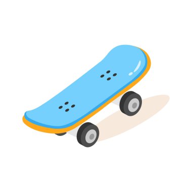 Ahşap kaykayın modern 2 boyutlu simgesi