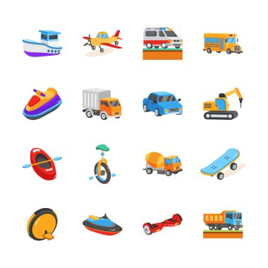 Bu inanılmaz kullanışlı ulaşım paketi 2d biçim simgelerini yakala