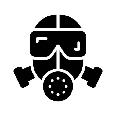 Güvenlik için inanılmaz tasarlanmış bir gaz maskesi sembolü.