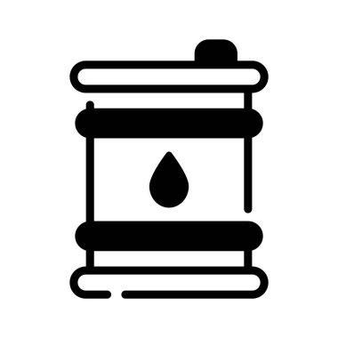 Yağ varilinin glifli bir simgesi, prim kullanımına hazır.