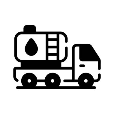 Petrol tankerinin glifli simgesini kullanmaya hazır