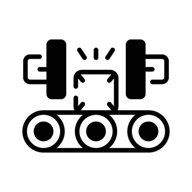 Endüstriyel basın makinesini gösteren iyi hazırlanmış bir sembol