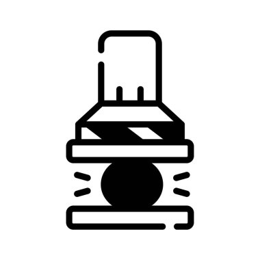 Hidrolik baskı makinesinin iyi tasarlanmış premium glyph simgesi.