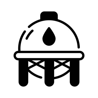 Petrol rafinerisinin özel kabartma simgesini kullanmaya hazır