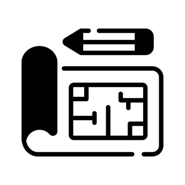 Mimari plan tasvir eden bu kullanışlı sembol