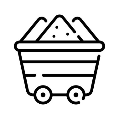 Mayın arabasını tasvir eden kullanışlı doğrusal bir simge