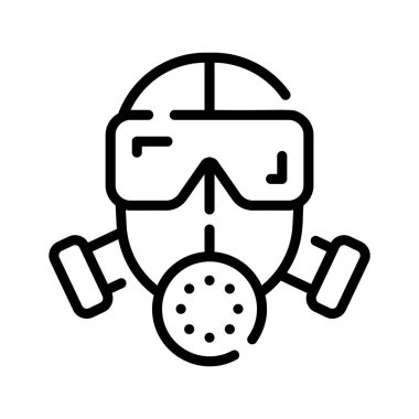 Güvenlik için şaşırtıcı bir şekilde tasarlanmış gaz maskesi tasarımı simgesi