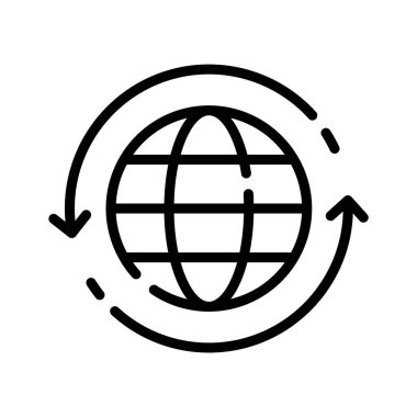 Küresel ticaret kavramının büyüleyici bir çizgi simgesi