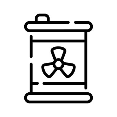 Zehirli atık varilinin iyi hazırlanmış çizgi simgesi