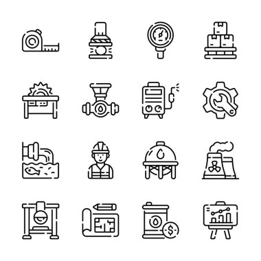 Kullanışlı üretim ve üretim hattı simgeleri paketi