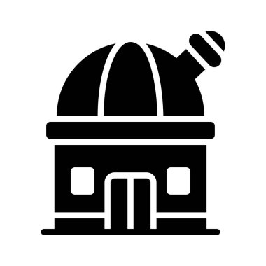 Astronomik gözlem kubbesinin iyi hazırlanmış sembolü.