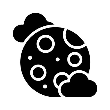 Ay yüzeyinin kraterli simgesi.