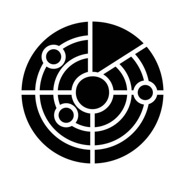 Radar algılama sisteminin premium glyph simgesi