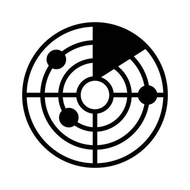 Radar algılama sisteminin premium glyph simgesi