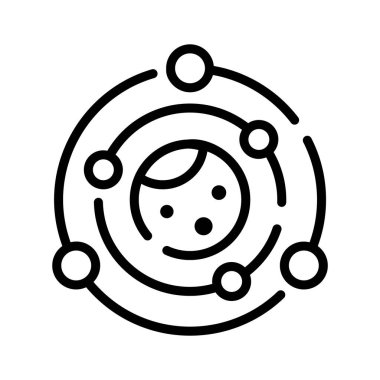 Gezegen yörüngesinin iyi hazırlanmış doğrusal simgesi