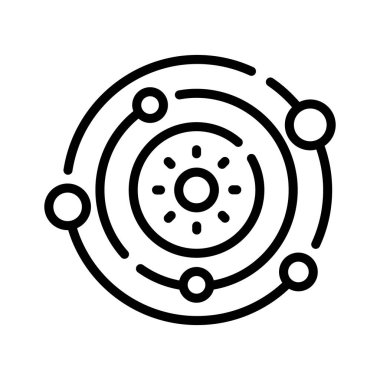 Güneş sistemi gezegenlerinin modern bir taslak simgesi