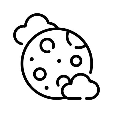 Ay yüzeyinin kraterli ana hatları simgesi