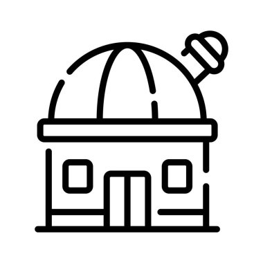 Astronomik gözlemevi kubbesinin iyi hazırlanmış taslak simgesi