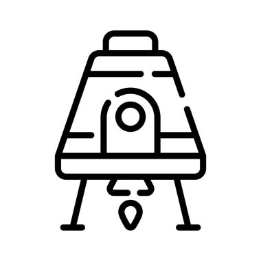 Uzay kapsülü gemisinin modern bir taslak simgesi