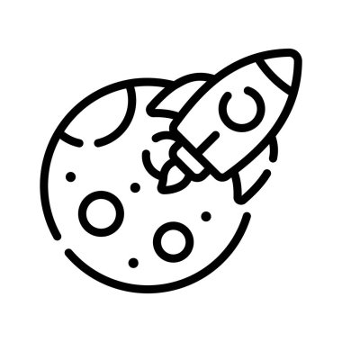 Gelecekçi uzay gemisinin modaya uygun bir doğrusal simgesi