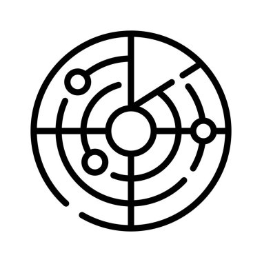 Radar algılama sisteminin premium doğrusal simgesi