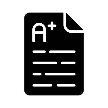 Sınav kağıdını gösteren büyüleyici bir sembol