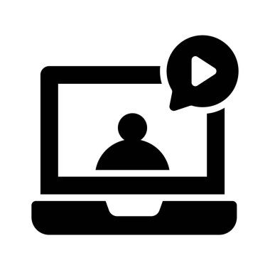 Öğretici video ekranının kabartma biçimi simgesi