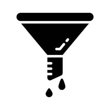 Laboratuvar sıvısı için huni gösteren bir sembol