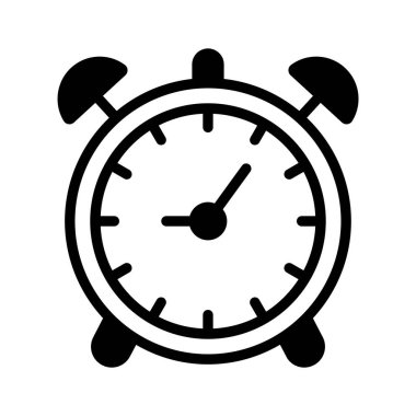 Masa için alarm saatinin şık bir simgesi