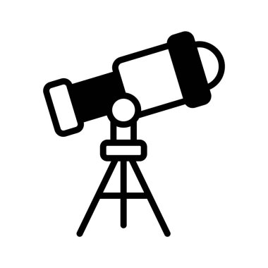 Tripod tabanında büyüleyici bir teleskop simgesi.